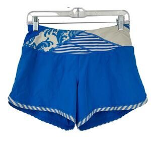 Lululemon Groovy Run Shorts Beaming Blue Quilting Winter Size 4